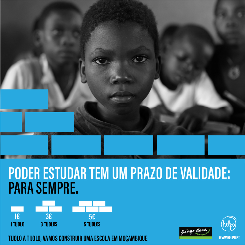 Tijolo a tijolo, vamos construir uma escola em Moçambique.